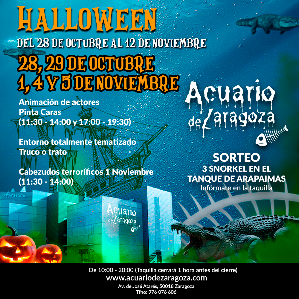 Actividades Halloween 2023 Acuario de Zaragoza